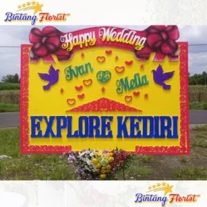Bunga Papan Happy Wedding Bintang Florist Sidoarjo