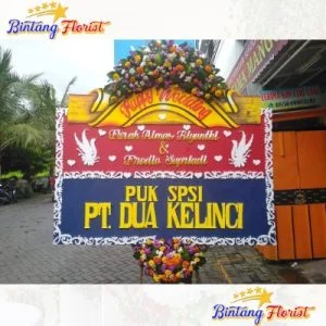 Bunga Papan Happy Wedding Bintang Florist Sidoarjo