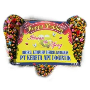 Bunga Papan Happy Wedding